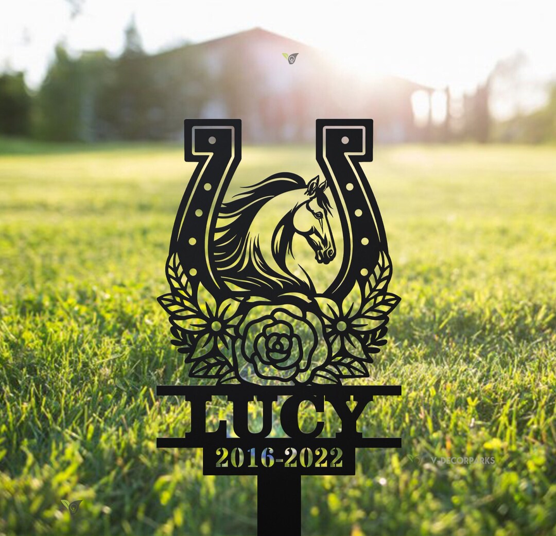 Personalized Horse Memorial Stake, Horse Loss, Sympathy Sign, Metal