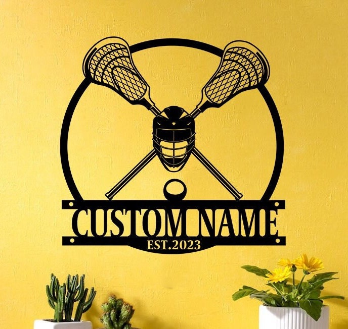 Custom Lacrosse Sign Metal Wall Art Lacrosse Sticks and Etsy