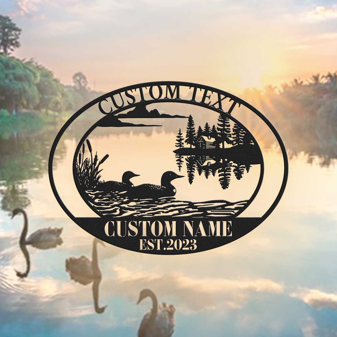 Custom Loons Farm Metal Sign, Personalized Loons Metal Wall Art, Loons