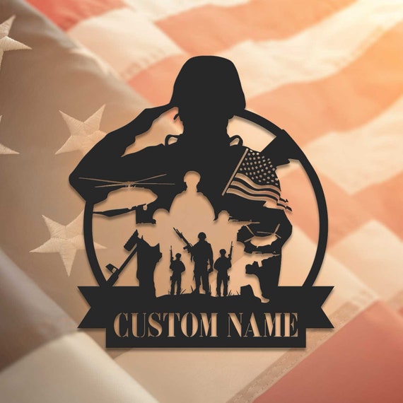 Custom US Army Military Metal Wall Art, Personalized Vietnam Veteran Metal Sign, Veterans Day Gift For Soldiers,Veterans gift, Military sign
