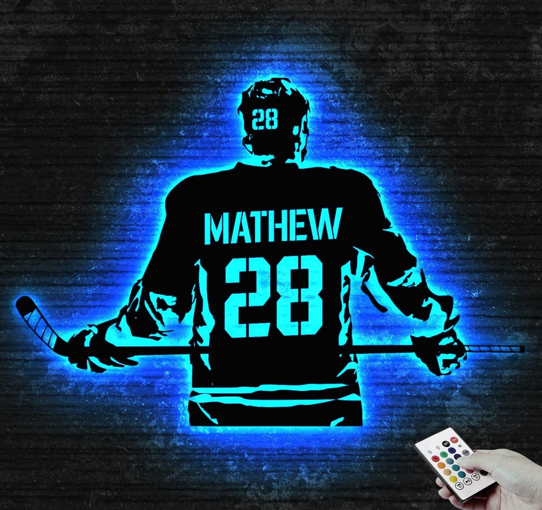 Hockey Name and Jersey Numbers, Hockey Wall Art, Custom Name Hockey