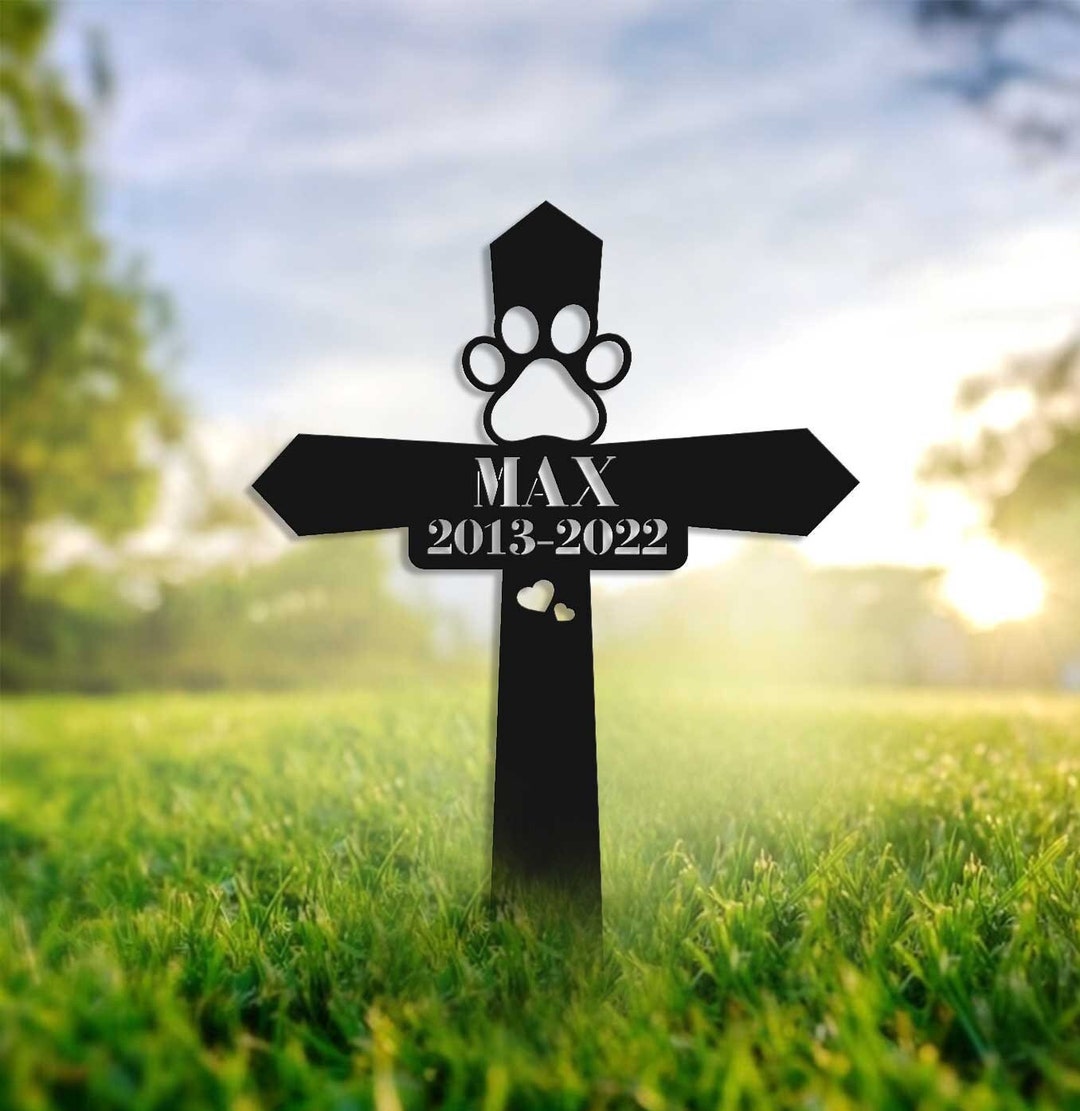 Custom Pet Memorial Stake Memorial Cross for Pet Grave Pet Etsy