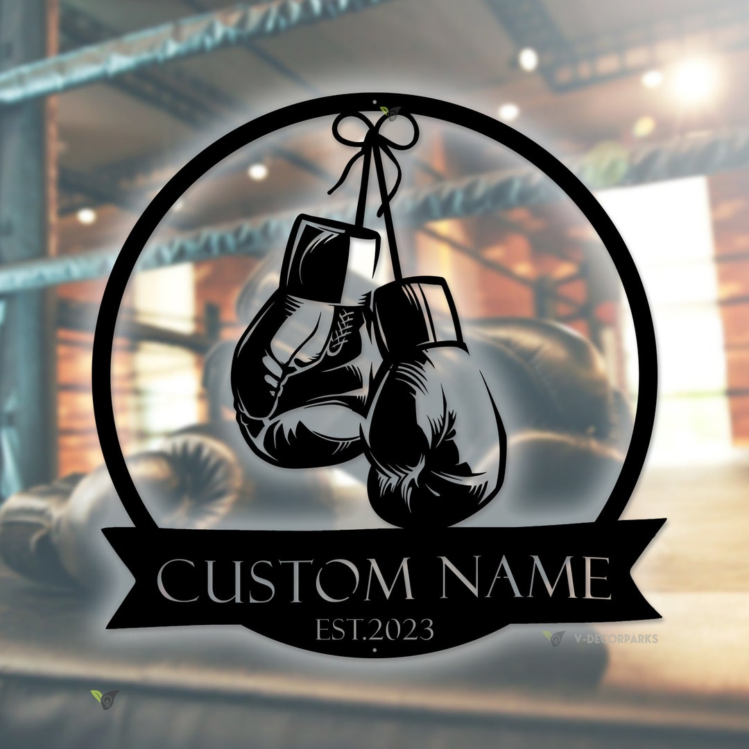 Personalized Boxing Gloves Metal Wall Art Boxing Gloves Gift Etsy