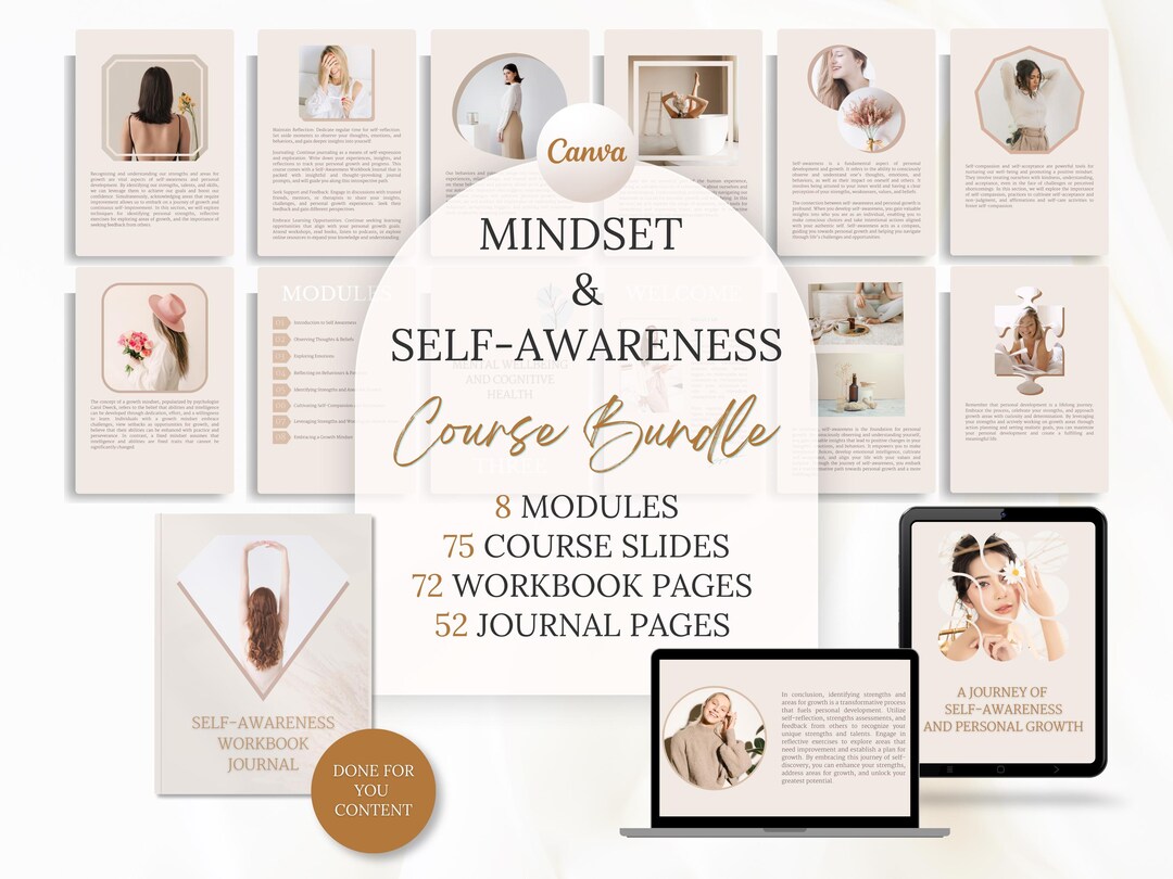Done for You Mindset Course Canva Templates, Mindset Coach Workbook ...
