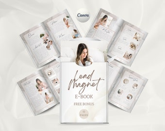 Modèle d'ebook avec aimants en plomb, design modifiable sur toile (A4 et lettre US)