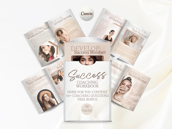 Life Coach Ebook, Client Workbook for Success, Editable Canva Templates, Coaching Worksheets