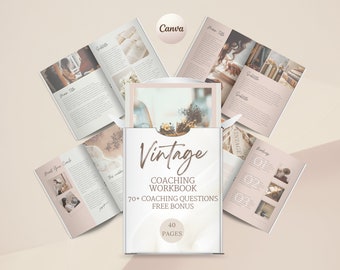 Editable Canva Workbook Template for Life Coaches, Business Coaches, Course Creators with Coaching Worksheets, Coaching Tools, Lead Magnet