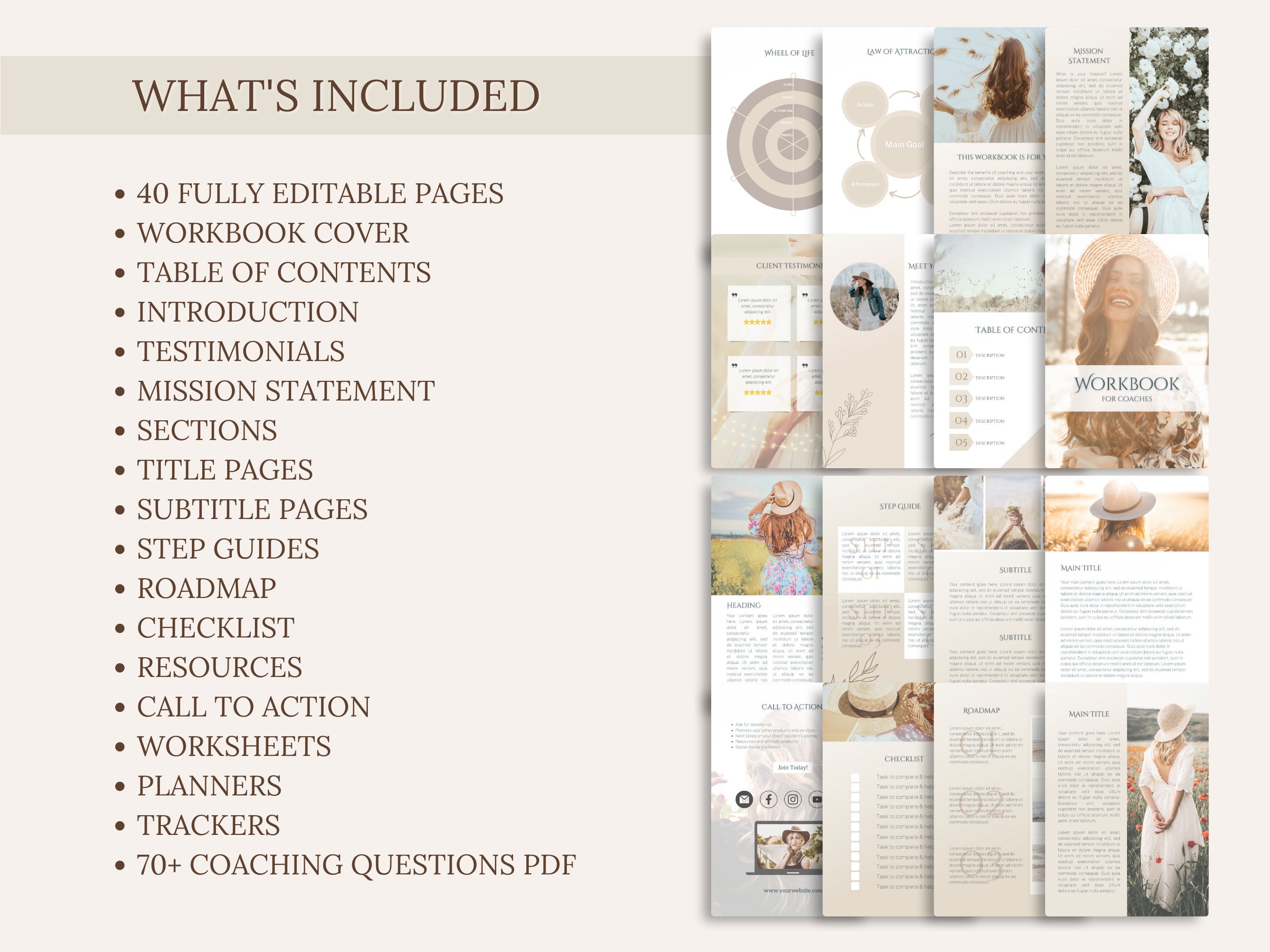 Editable Coaching Workbook Template, Canva, Lead Magnet (digital ...