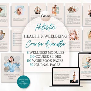 Holistic Health Course Canva Template, Holistic Coach Workbook, Editable Slide Deck, Client Wellness Guide, Done For You Coaching Bundle