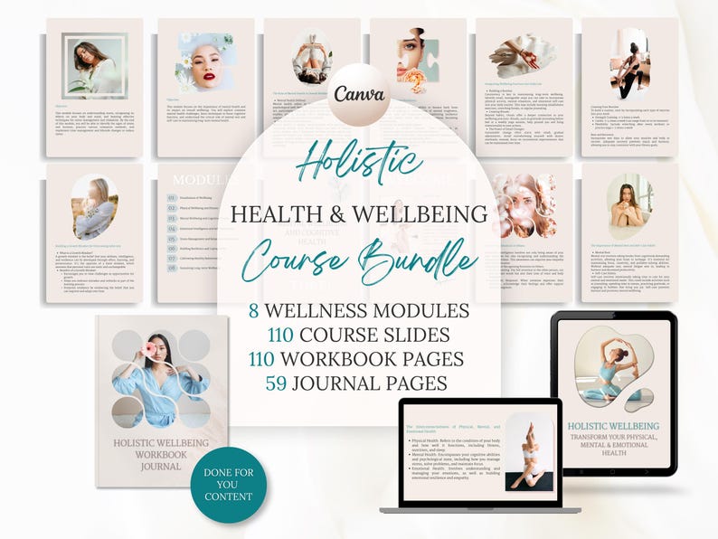 Client Wellness Program Holistic Health Course Canva Template, Holistic Coach Workbook ...