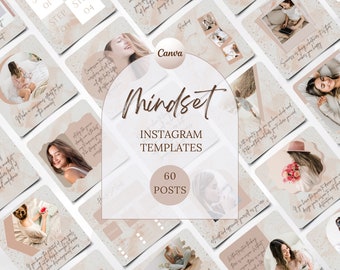 Modèles de publication Instagram Mindset avec citations pour les entraîneurs et les créateurs de contenu (téléchargement numérique)