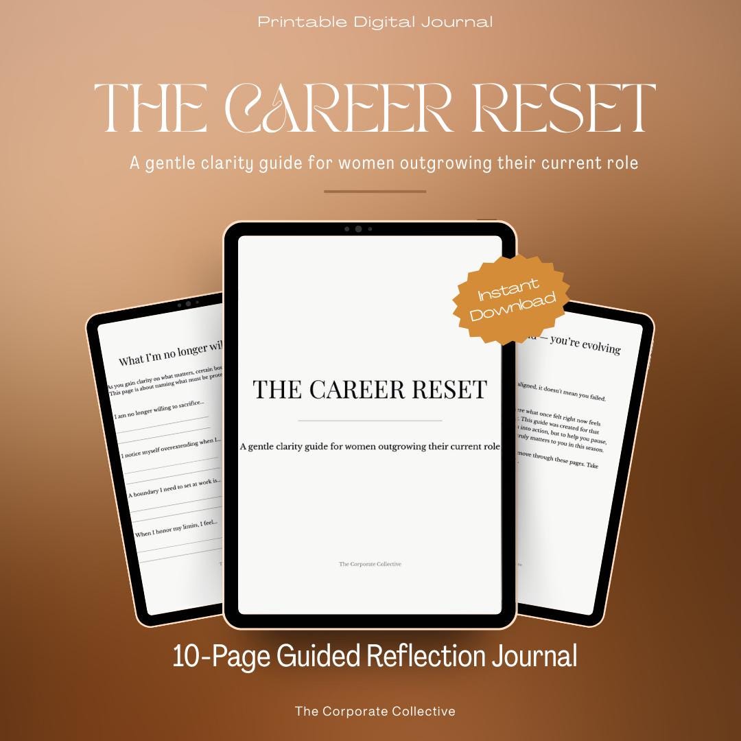 Career Reset Journal for Women | Guided Reflection Workbook (PDF) - Etsy
