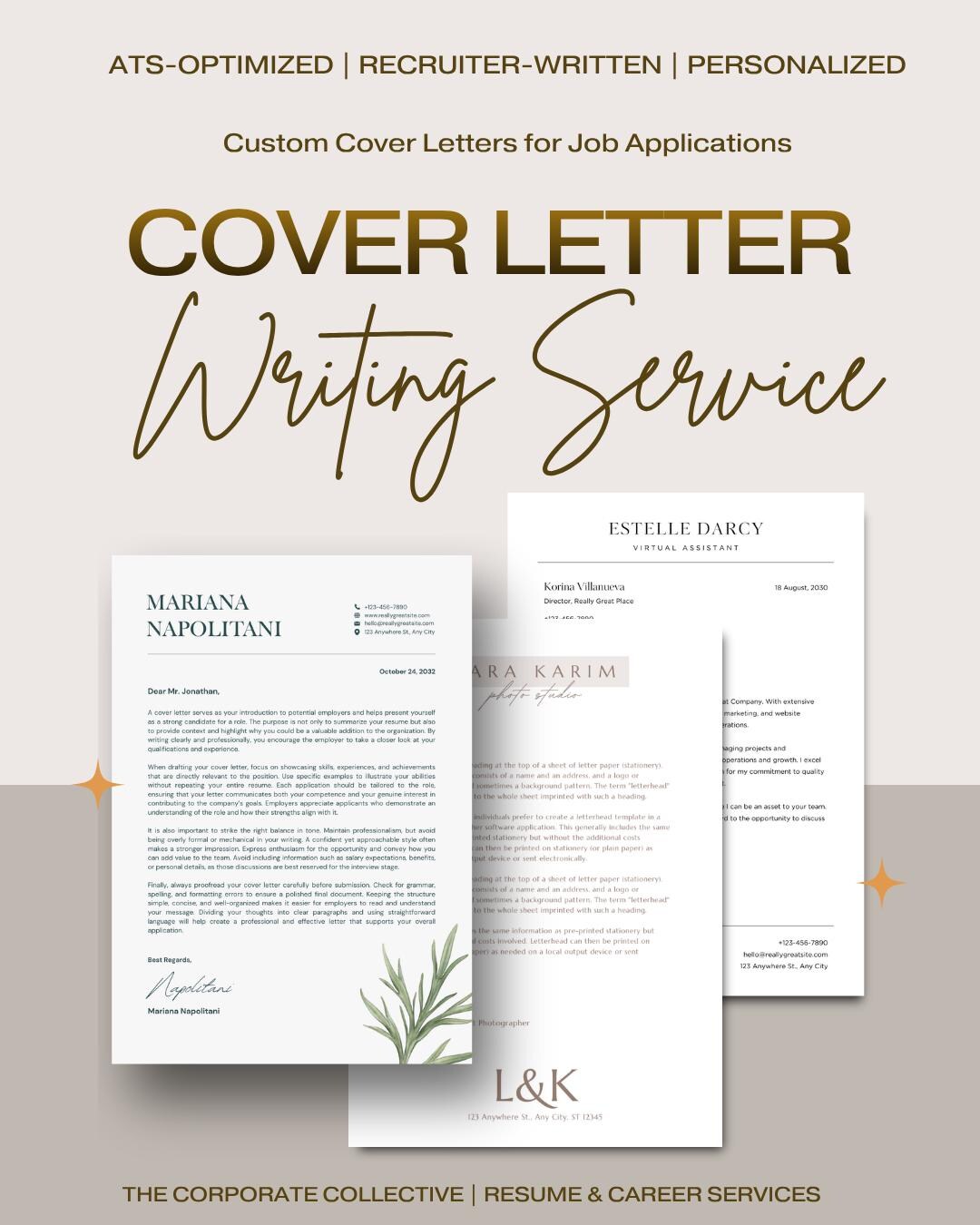 ATS Optimized Cover Letter Writing Service | Recruiter Written Custom ...