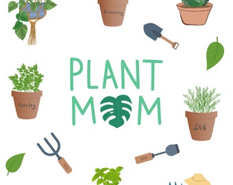 Hoja de pegatina de Plant Mom