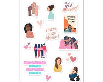 Hoja de pegatinas de mujeres poderosas