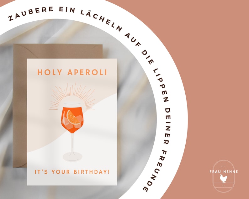 Birthday card A6 postcard HOLY APEROLI image 2