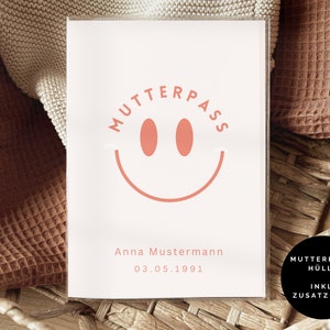 Mutterpasshülle personalisiert mit Namen - Schutzhülle für Schwangerschaftsdokumente, Geschenk zur Schwangerschaft