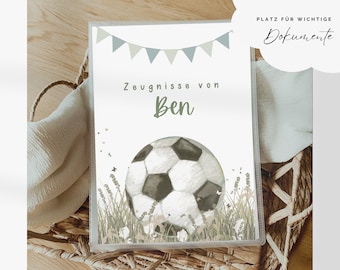 Personalized certificate folder for girls & boys, FOOTBALL, certificate, certificates, school enrollment, document folder