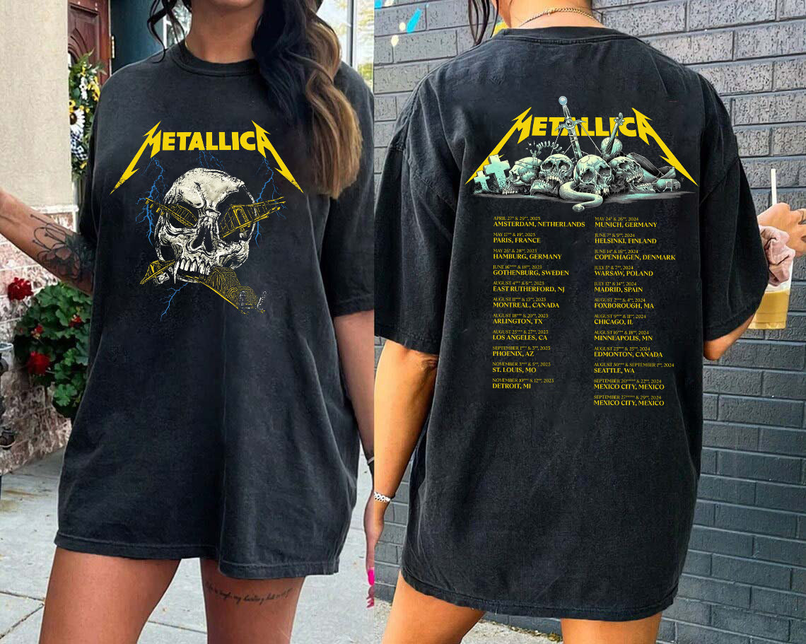 Metallica World Tour 2023 music Rock Festival Shirt 