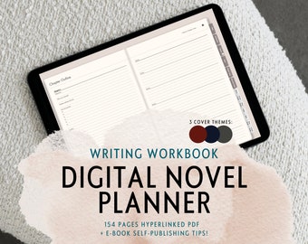 Planificador digital para novelas: Plantilla de esquema de escritura de 154 páginas (PDF)