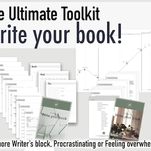 Author Writer Book Planner Workbook | Write a Novel | Write a Book in 30 Days | Book Outline and Templates | Printable Instant Download PDF