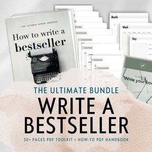 Jak napisać Bestseller Bundle, Autor Pisarz Książka Planner Ćwiczeń i Przewodnik, Napisz Powieść, Szablony Konspektu Książki, Wydrukuj Pobierz PDF