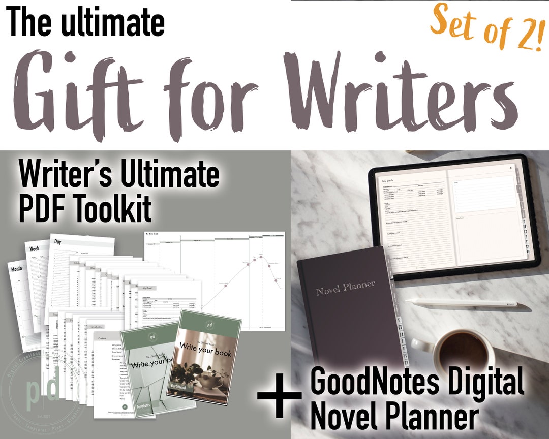 Writer's Gift Set, Author Book Planner Workbook, Goodnotes Digital ...