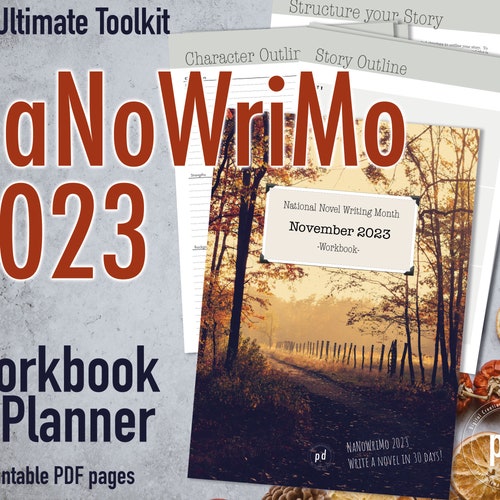 Nanowrimo 2023 Preptober PDF Printable Workbook Writer Author Etsy Israel
