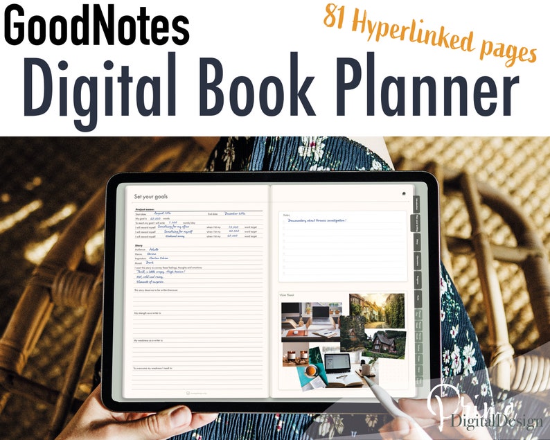 Goodnotes Digital Book Planner Outline Writer Author PDF, Write a Book