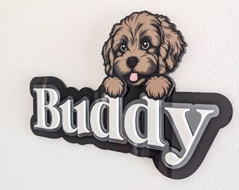 Dog Sign | Custom Dog Plaque | Personalised Dog Gift | Dog Lover | Dog Leash Holder | Pet Memorial Plaque| Acrylic Name Sign |