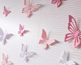 Acrylic Wall Butterflies | Wall Butterflies | Wall Pops | Butterflies | Wall Decor | 3D Butterflies | Kids Bedroom | Set of 6
