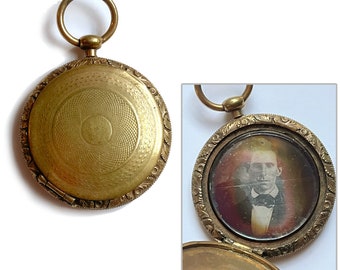 True Daguerreotype Antique Mourning Locket 1840's