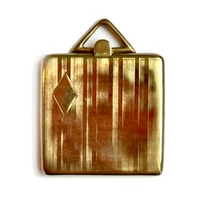 Antique Art Deco 10k Gold Square Photo Locket Pendant