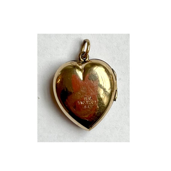 Vintage Chubby Gold Filled Etched Heart Locket - image 2