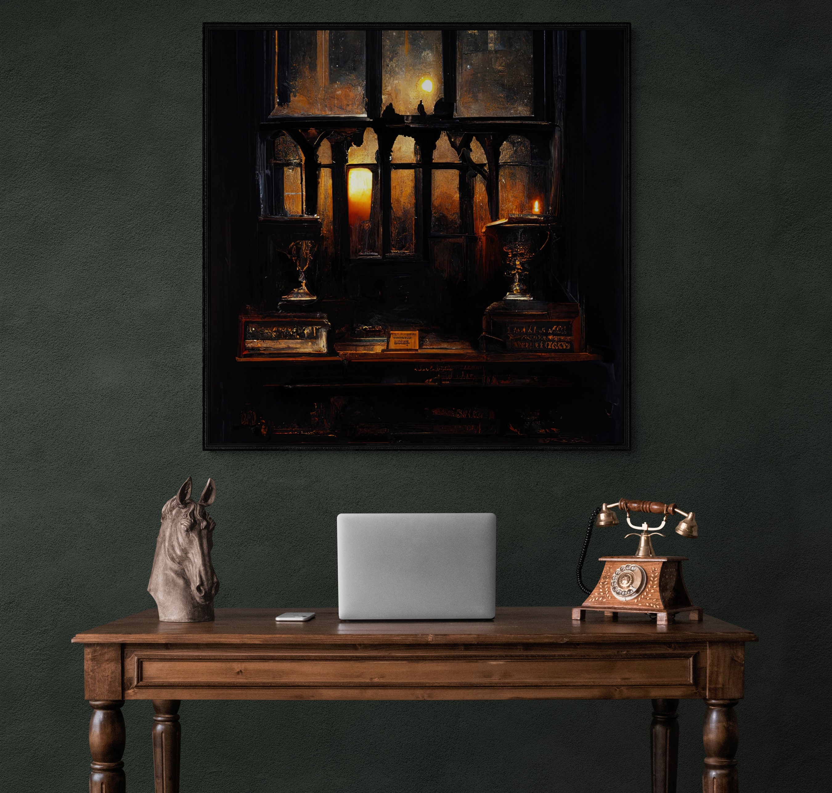 Dark Academia Aesthetic Old Trophies Art Print Square - Etsy