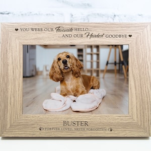 Personalised Pet Memorial Frame Favourite Hello