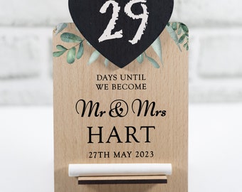 Personalised Wedding Countdown Plaque