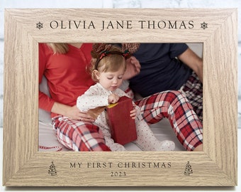 Personalised First Christmas Photo Frame
