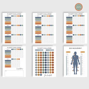 75 Soft Challenge Tracker Bundle | Health & Wellness | Meal Planner (PDF Template)