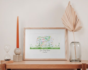 Personalized First Home Map Print | Housewarming Gift (Digital Download)