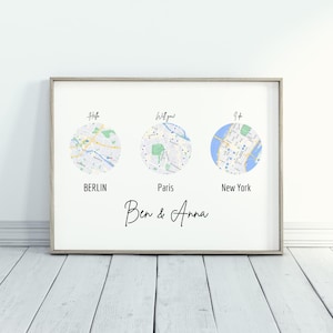 Met Engaged Married Map | Our Love Story | Engagement Map Print | Anniversary Gift For Couples | Personalized Wedding Gift