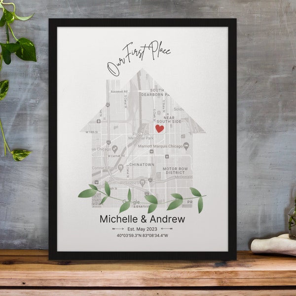 Home Warming Gift, First Home Wall Art, Our First Home Print, Round Personalized First Home Print