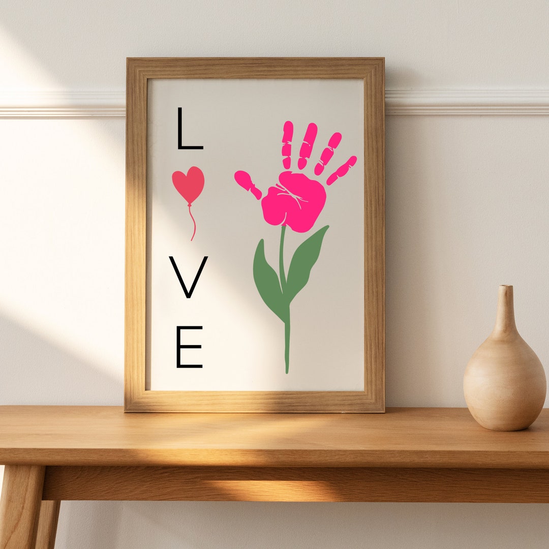 Baby Handprint DIY Craft Baby Keepsake Flower Print With Etsy