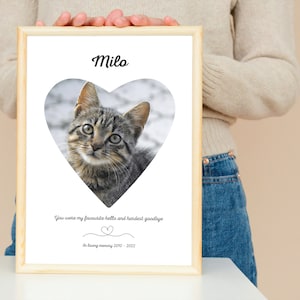 Gepersonaliseerde kat herdenkingsprint: huisdier verlies cadeau (digitale download)