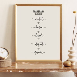 Personalized Adoption Sign | Forever Family Print | Gotcha Day
