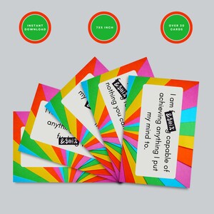 Swear Word Affirmation Cards: Rainbow Badass Printable (PDF)