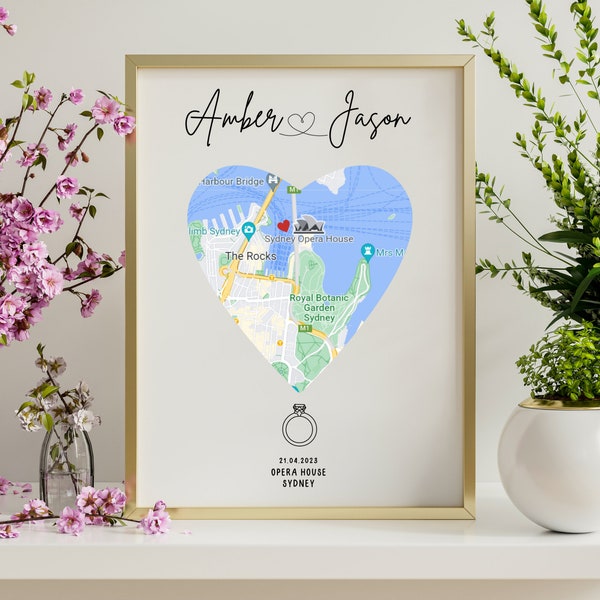 Engagement Present | Personalized Engagement Gifts | Gift for Couple | Engagement Print