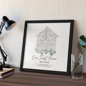 Arte murale della prima casa, regalo della mappa della prima casa, la nostra mappa della prima casa, la nostra stampa della prima casa, mappa della casa personalizzata
