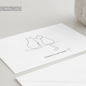 Carte de sympathie imprimable pour animaux de compagnie | Perte d'un chien ou d'un chat | carte de sympathie | Deuil d'un animal de compagnie