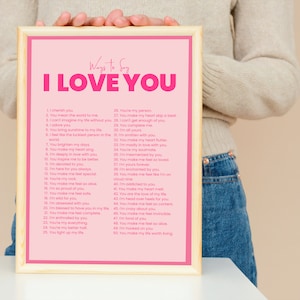 50 Ways to Say I Love You Poster: Romantic Gift (Digital Download)